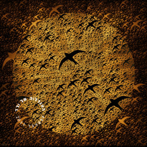 מנדלת ציפורים בזהב ושחור