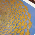 מנדלת דולפינים זהב סגלגל אחרי הדפסה