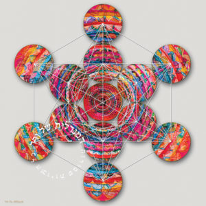 מנדלת קוביית מטטרון צבעונית על רקע אפור